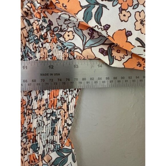 Cupshe Floral Mini Dress Smocked Square Neck Long Sleeve Cottagecore M - Picture 4 of 5